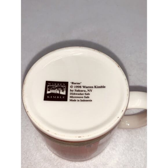 Barn Mug Warren Kimble Barns by Sakura NY 1998 Ceramic C Handle Coffee 3 Floor - Picture 5 of 6